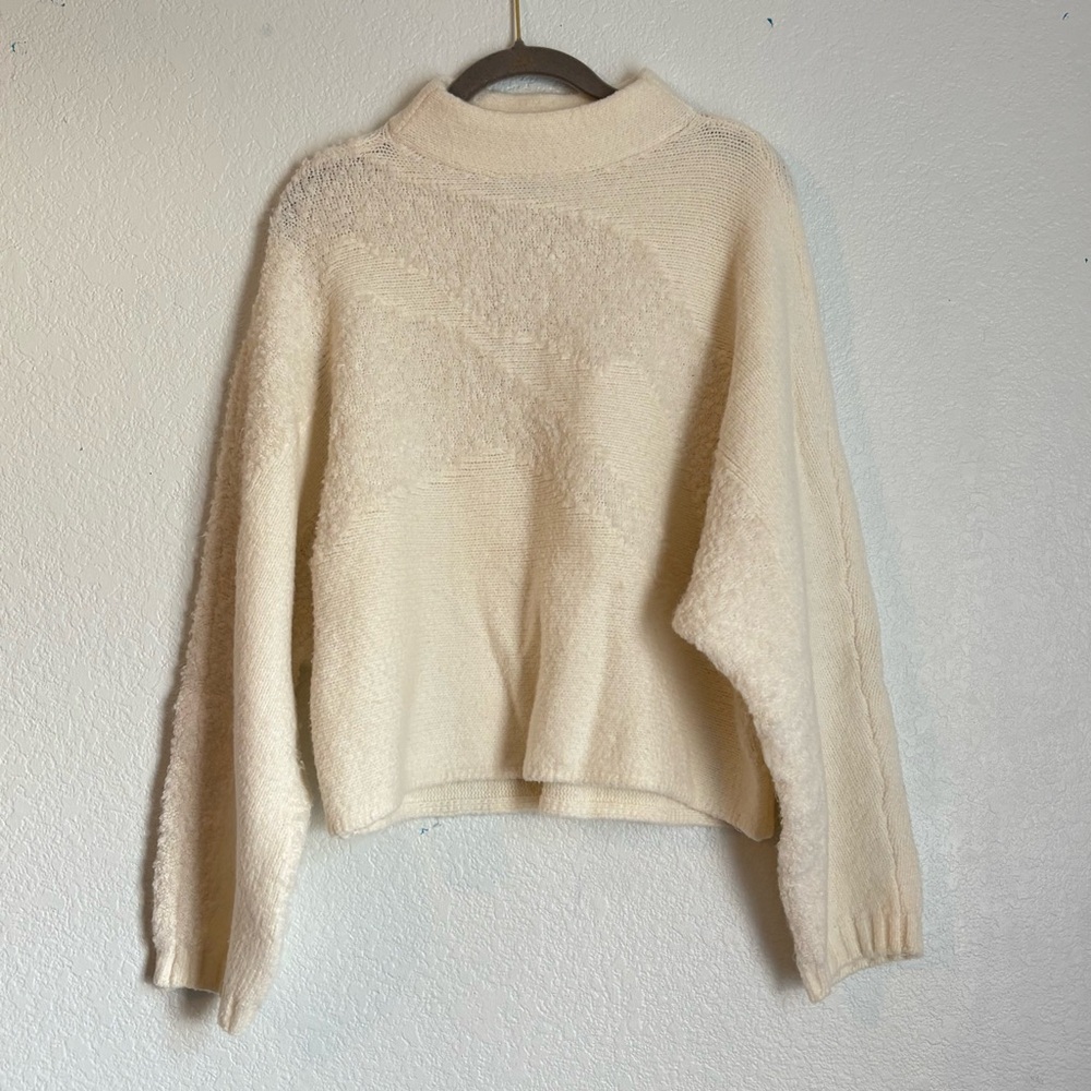 Abercrombie & Fitch Ivory Knit Mock Neck Pullover Sweater Women's S/M
